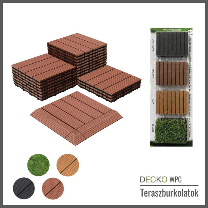 DECKO WPC Klikkelhető Teraszburkolat MINTADOBOZ- Visszavásárlási Garanciával - válassz színt! (visszaszállítás a mi költségünk) 