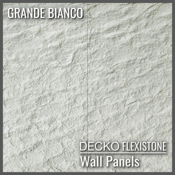 Hajlékony 3D kőhatású falpanelek – <b>GRANDE BIANCO</b> – 5 db-os csomag (1200x600mm-es panelek) - 3,6 m² | DECKO Flexistone