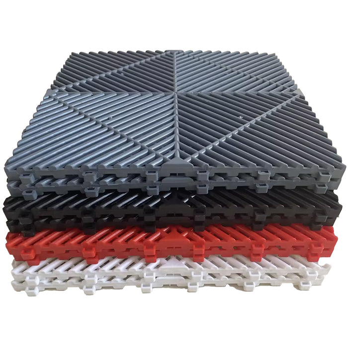 Garázsburkolat <b>FEHÉR</b> - összepattintható polipropilén padló | DECKO <b>DURANTE</b> (400x400x18 mm) - (Egy darab)