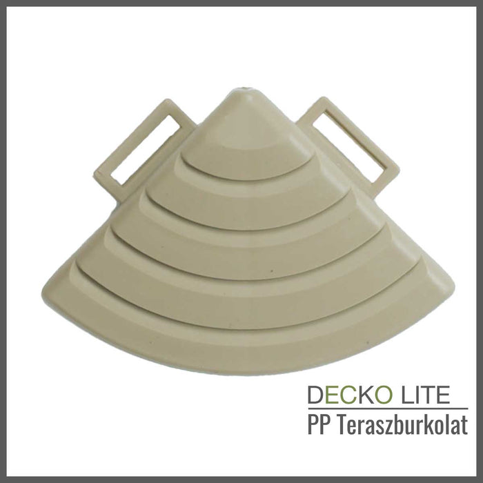 Teraszburkolat <b>Sarokelem</b> - PP járólaphoz | DECKO Lite (60x60x20 mm) - (Egy darab)
