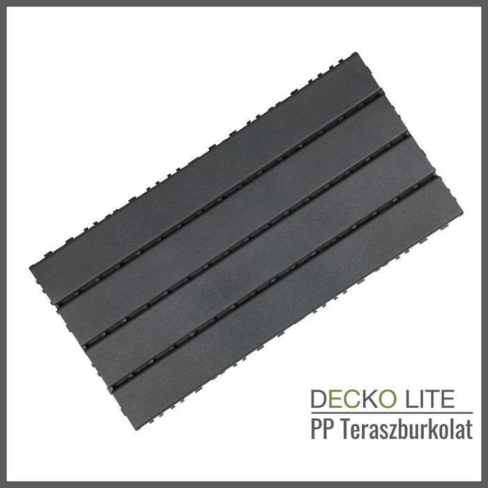 Teraszburkolat - <b>GREYSLAT</b> - összepattintható PP járólap  – újrahasznosítható prémium polipropilénnel | DECKO Lite (608x304x20 mm) - (Egy darab)