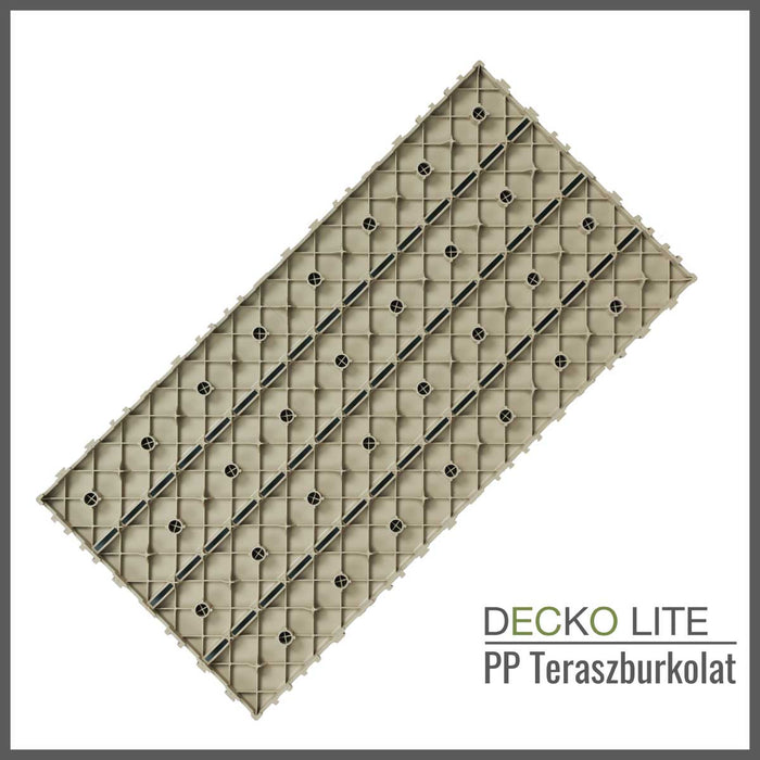 Teraszburkolat - <b>BEIGESLAT</b> - összepattintható PP járólap  – újrahasznosítható prémium polipropilénnel | DECKO Lite (608x304x20 mm) - (Egy darab)