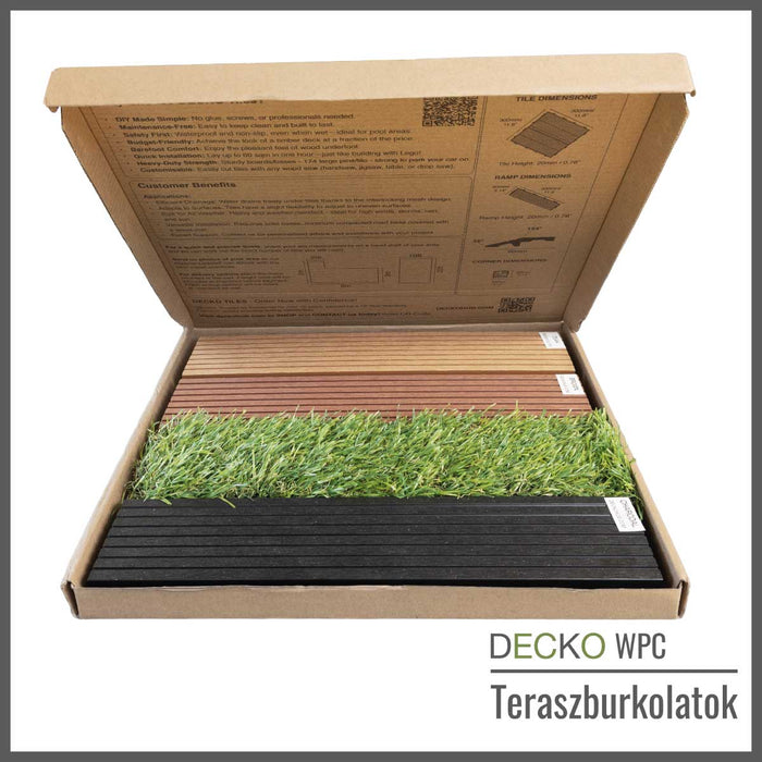 <b>DECKO Prémium WPC Teraszburkolat – Teljes mintalap</b> ingyenes kiszállítással (egy/cím)