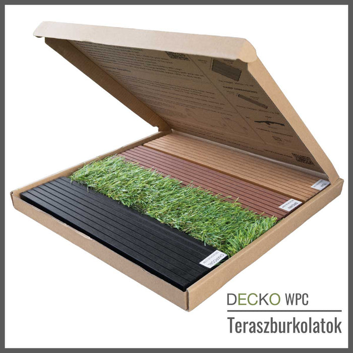 <b>DECKO Prémium WPC Teraszburkolat – Teljes mintalap</b> ingyenes kiszállítással (egy/cím)