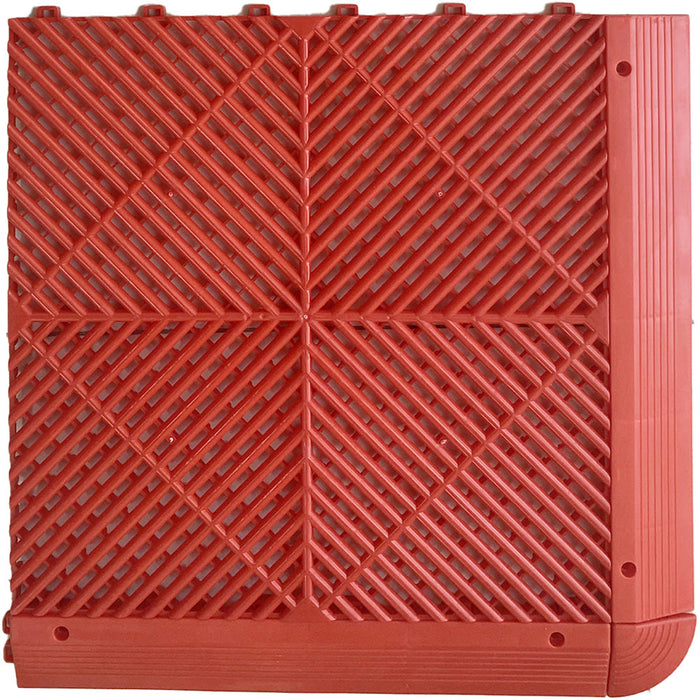 Garázsburkolat <b>PIROS</b> - összepattintható polipropilén padló | DECKO <b>DURANTE</b> (400x400x18 mm) - (Egy darab)