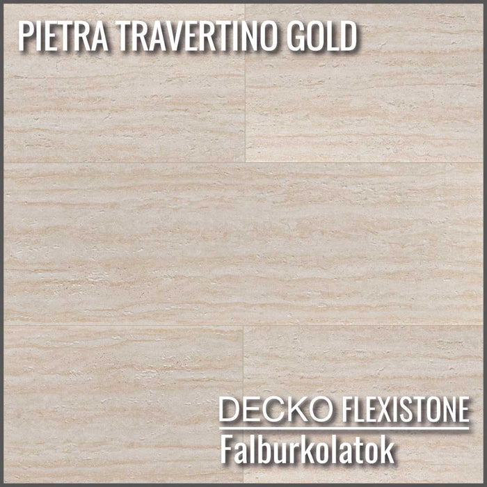 Hajlékony 3D kőhatású falpanelek <b>MINTA - PIETRA TRAVERTINO GOLD</b> | DECKO Flexistone - Ingyenes szállítás