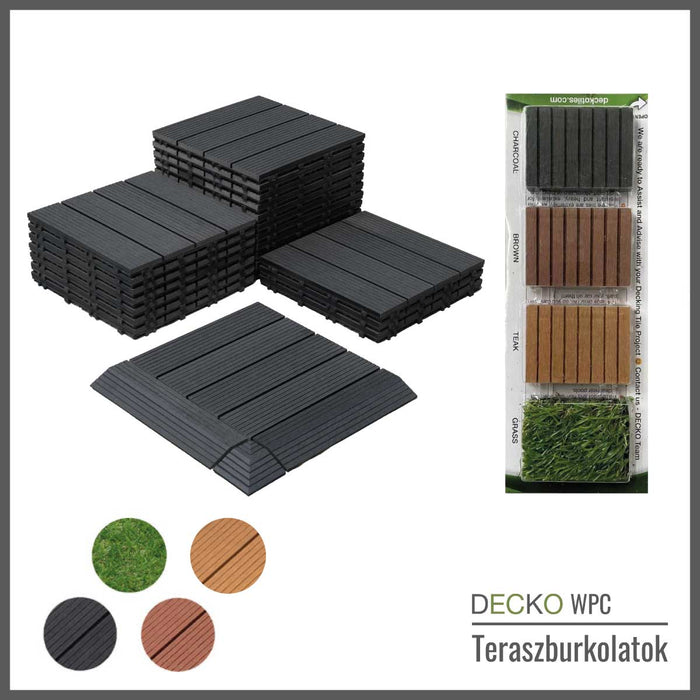 DECKO WPC Klikkelhető Teraszburkolat MINTADOBOZ- Visszavásárlási Garanciával - válassz színt! (visszaszállítás a mi költségünk) 