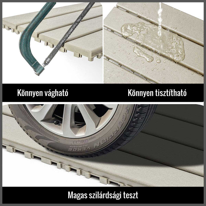 Teraszburkolat - <b>BEIGESLAT</b> - összepattintható PP járólap  – újrahasznosítható prémium polipropilénnel | DECKO Lite (608x304x20 mm) - (Egy darab)
