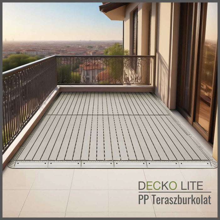 Teraszburkolat - <b>BEIGESLAT</b> - összepattintható PP járólap  – újrahasznosítható prémium polipropilénnel | DECKO Lite (608x304x20 mm) - (Egy darab)
