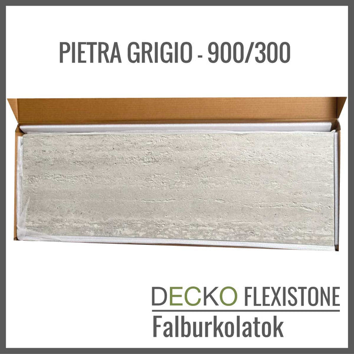 Hajlékony 3D kőhatású falpanelek – <b>PIETRA GRIGIA</b> – 16 db-os csomag (900 × 300 mm-es panelek) – 4,32 m² | DECKO Flexistone