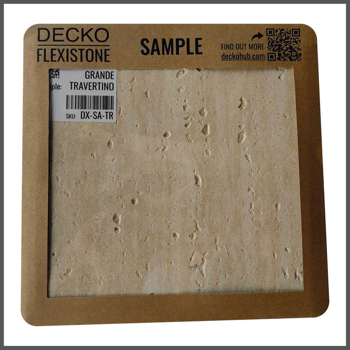 Hajlékony 3D kőhatású falpanelek – <b>GRANDE TRAVERTINO</b> – 6 db-os csomag (1200x600mm-es panelek) - 4,32 m² | DECKO Flexistone