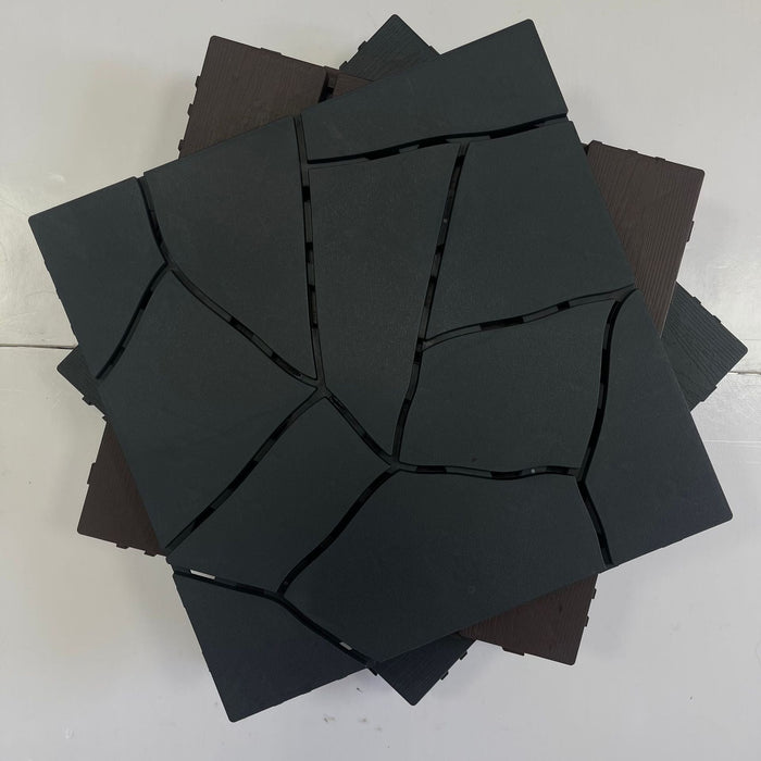 Teraszburkolat - <b>GREYSTONE</b> - összepattintható PP járólap  – 100% újrahasznosítható prémium polipropilénnel | DECKO Lite (304x304x20 mm) - (Egy darab)