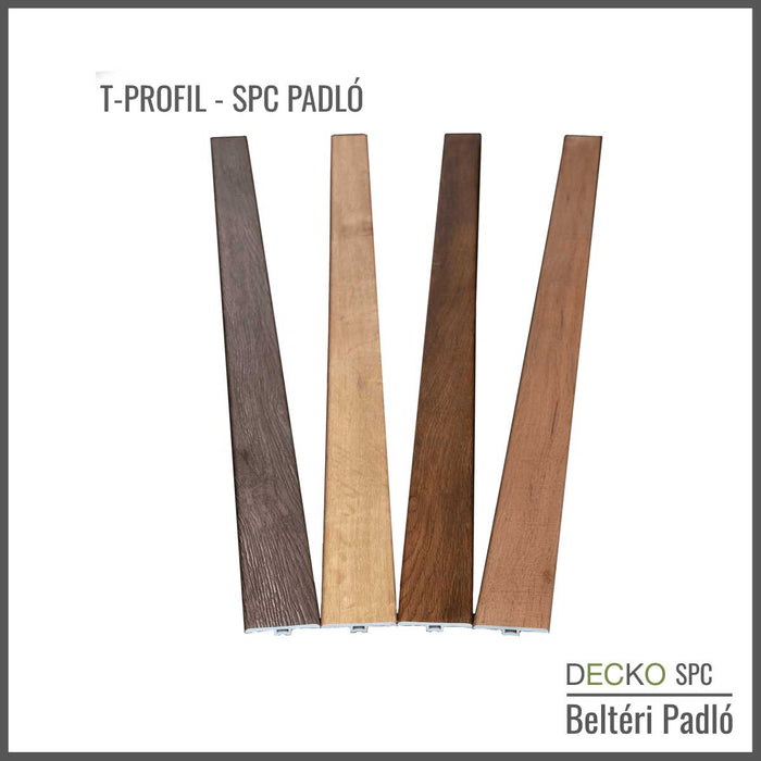 <b>T-Profil Burkolatváltó</b> SPC Hibrid Vinyl Padlóhoz | DECKO (1220x45x6 mm)