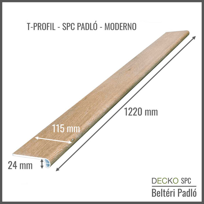 <b>Lépcsőelem </b> – SPC Hibrid Vinyl Padlóhoz | DECKO - (1220×115×24 mm) - Válassz színt