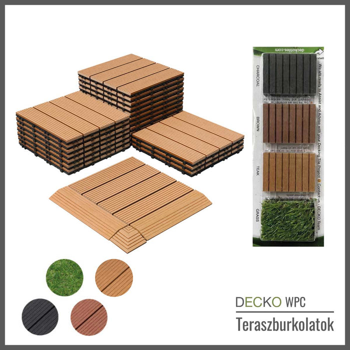 DECKO WPC Klikkelhető Teraszburkolat MINTADOBOZ- Visszavásárlási Garanciával - válassz színt! (visszaszállítás a mi költségünk) 