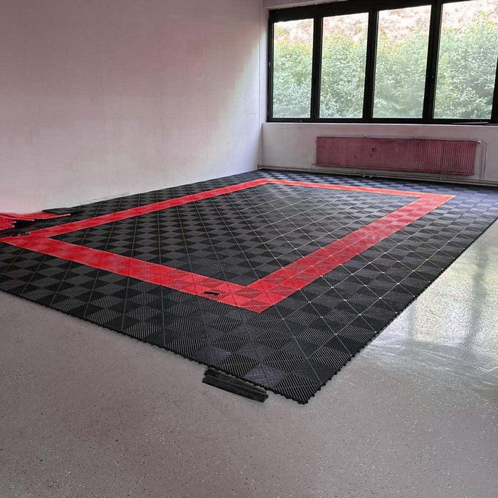 Garázsburkolat <b>SZÜRKE</b> - összepattintható polipropilén padló | DECKO <b>DURANTE</b> (400x400x18 mm) - (Egy darab)