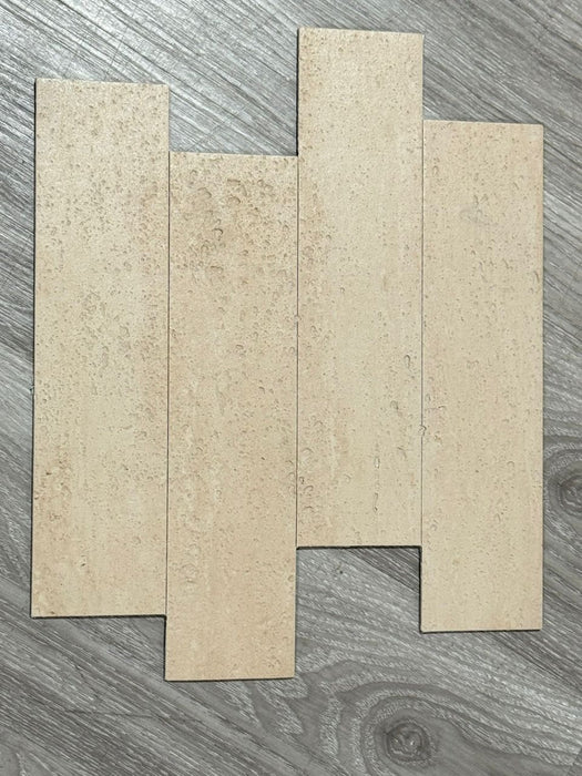 Hajlékony 3D kőhatású falpanelek – <b>BRICO TRAVERTINO</b> – 12 db egymásba illeszkedő, öntapadós panel egy dobozban – 1,08 m² | DECKO FlexiStone