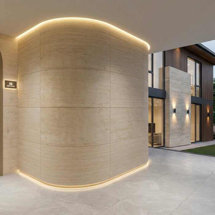 Hajlékony 3D kőhatású falpanelek – <b>GRANDE TRAVERTINO</b> – 6 db-os csomag (1200x600mm-es panelek) - 4,32 m² | DECKO Flexistone