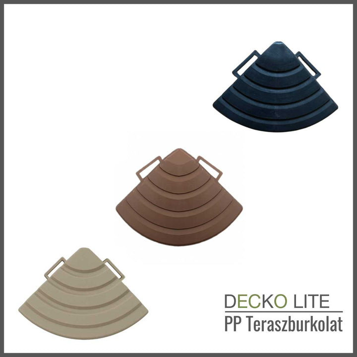 Teraszburkolat <b>Sarokelem</b> - PP járólaphoz | DECKO Lite (60x60x20 mm) - (Egy darab)