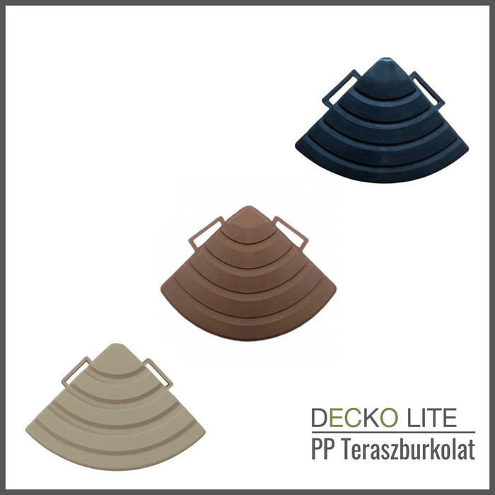 Teraszburkolat <b>Rámpaelem</b> - PP járólaphoz | DECKO Lite (304x60x20 mm) - (Egy darab)