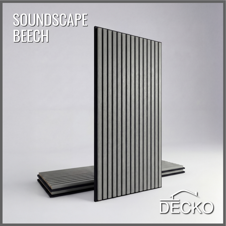 Akusztikus Falpanel – Hangelnyelő, Faerezetes – <b>BEECH Hosszú</b> (3 db/doboz - 1200×600x21 mm - <b>2,16 m<sup>2</sup></b>) | DECKO SOUNDSCAPE