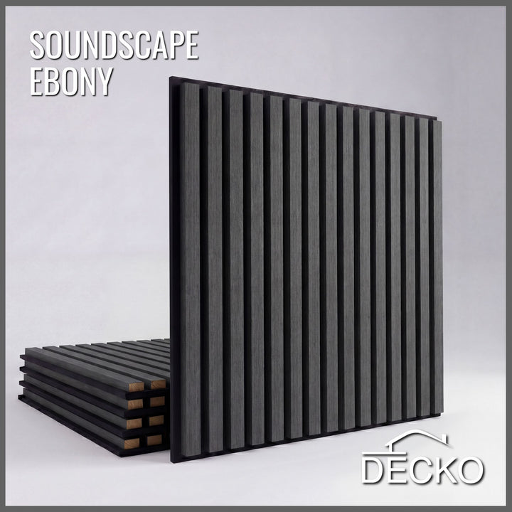 Akusztikus Falpanel – Hangelnyelő, Faerezetes – <b>EBONY Négyzet</b> - (5 db/doboz - 600×600x21 mm - <b>1,8 m<sup>2</sup></b>) | DECKO SOUNDSCAPE