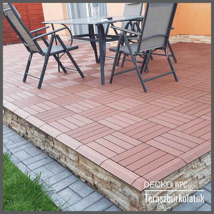 Teraszburkolat <b>Sarokelem</b> - Prémium WPC járólaphoz | DECKO (80x80x20 mm) - (Egy darab)