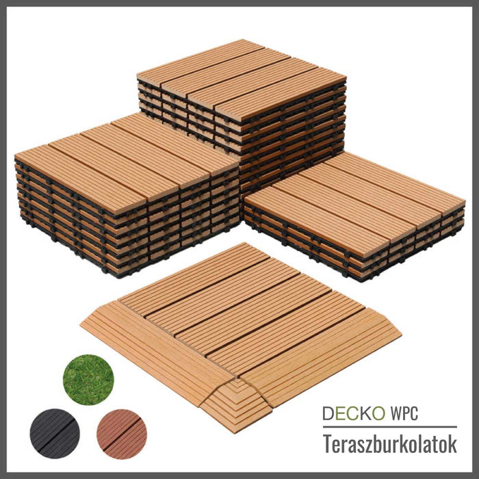 DECKO WPC Klikkelhető Teraszburkolat - 300/300/20 - Ár/db