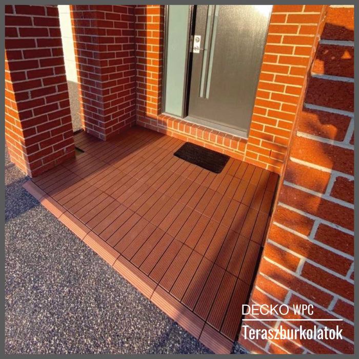 Teraszburkolat <b>Rámpaelem</b> - Prémium WPC járólaphoz | DECKO (300x80x20 mm) - (Egy darab)