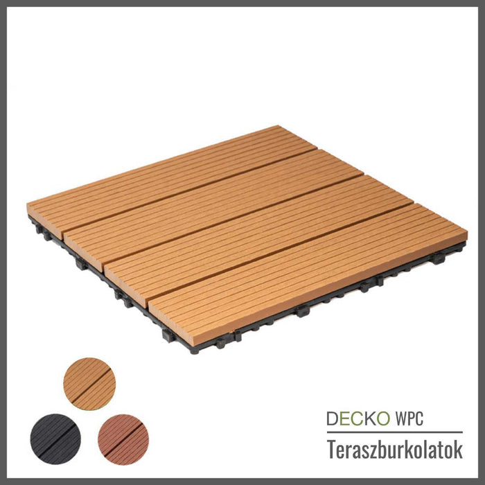 DECKO WPC Klikkelhető Teraszburkolat - 300/300/20 - Ár/db
