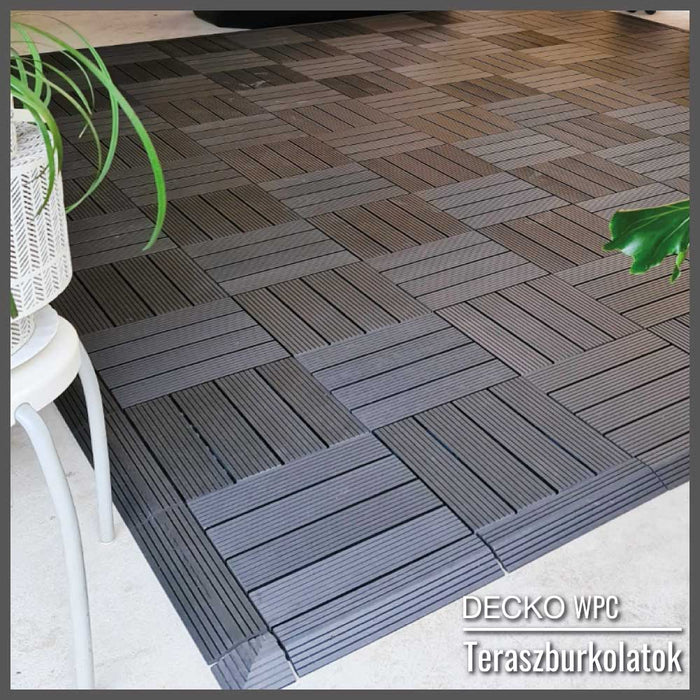 Teraszburkolat <b>Sarokelem</b> - Prémium WPC járólaphoz | DECKO (80x80x20 mm) - (Egy darab)