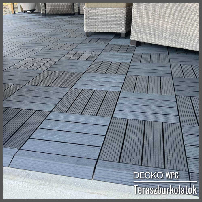 Teraszburkolat <b>Rámpaelem</b> - Prémium WPC járólaphoz | DECKO (300x80x20 mm) - (Egy darab)